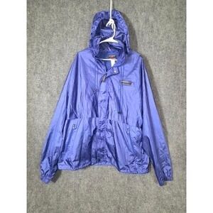 VTG Speedo Sport Systems Mens XL Blue Hooded Windbreaker Mesh Zip Up Jacket Y2K